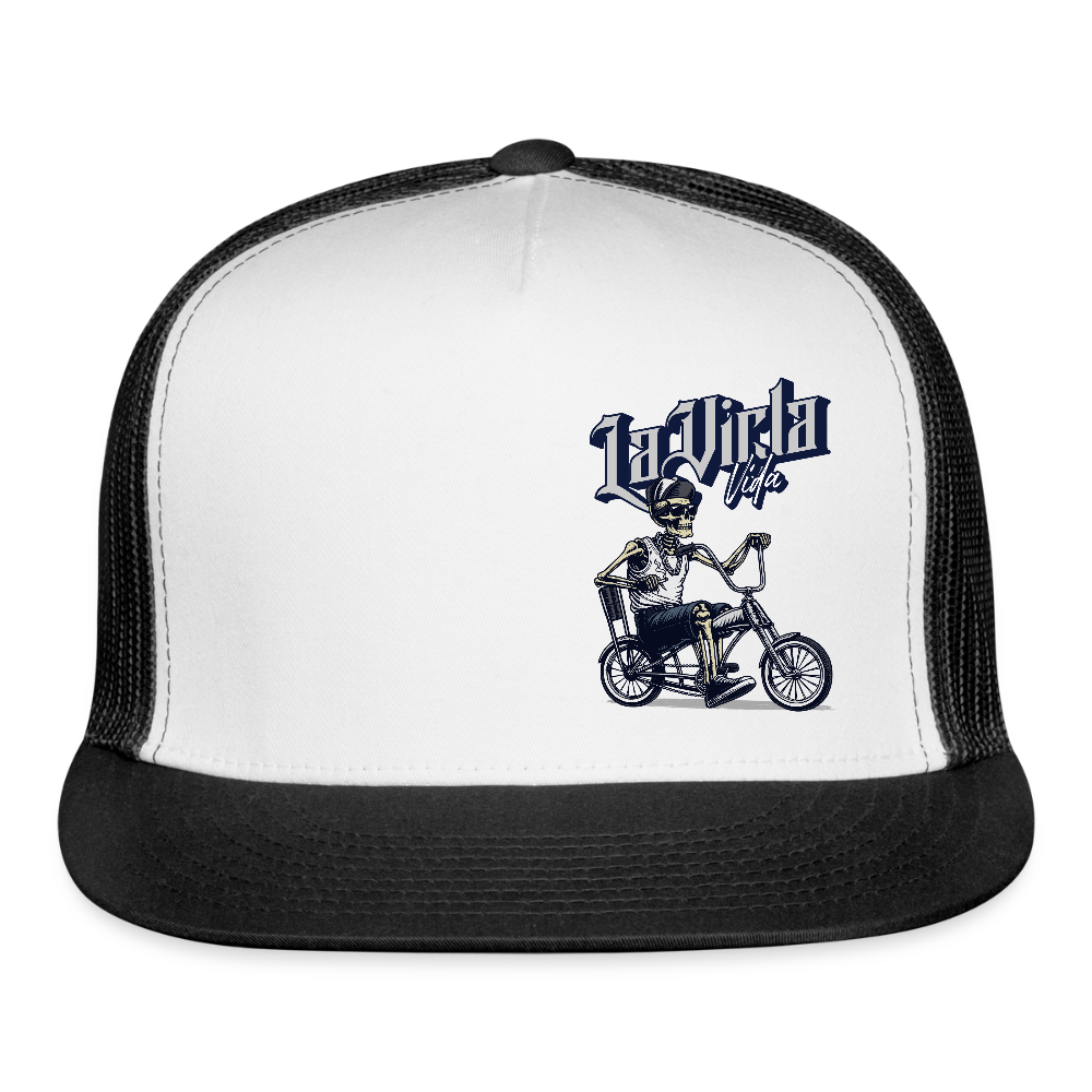 La Vicla Vida Bike Trucker Hat - white/black