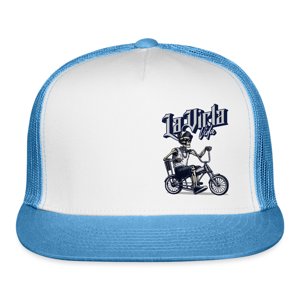 La Vicla Vida Bike Trucker Hat - white/blue