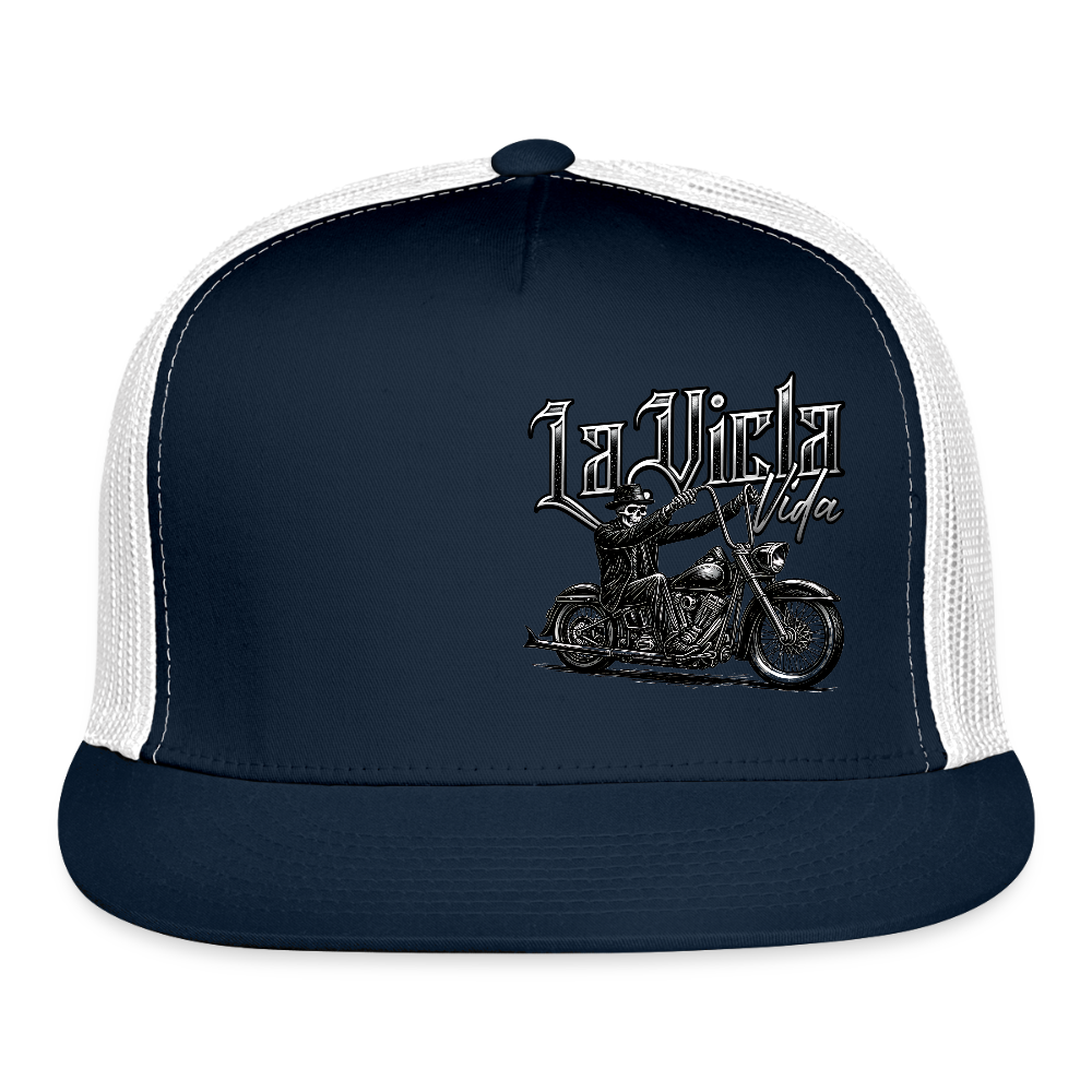Vicla Rider Trucker Hat - navy/white