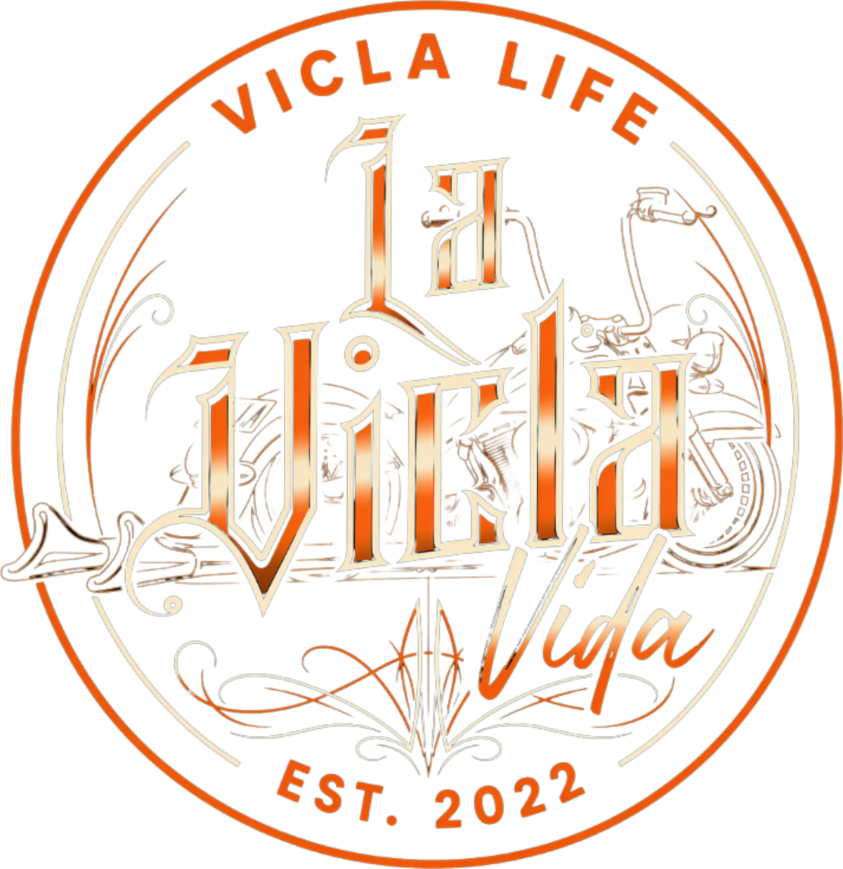 La Vicla Vida Vicla Life gold badge artwork for UV DTF sticker