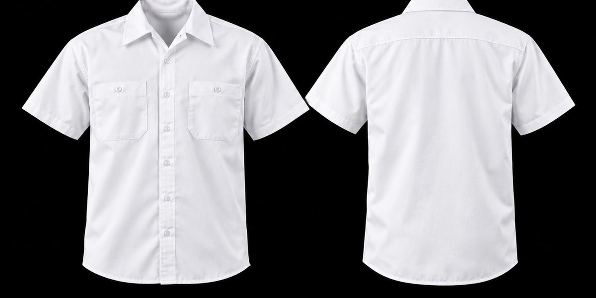 White Work Shirt Front and Back