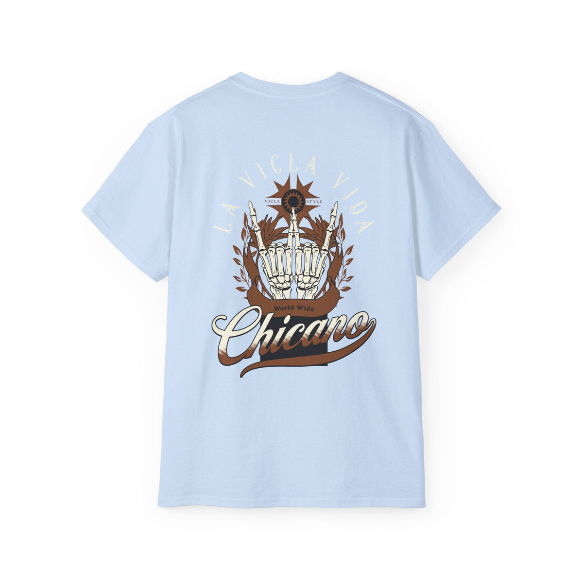 World Wide Chicano Brown - Light Blue - back