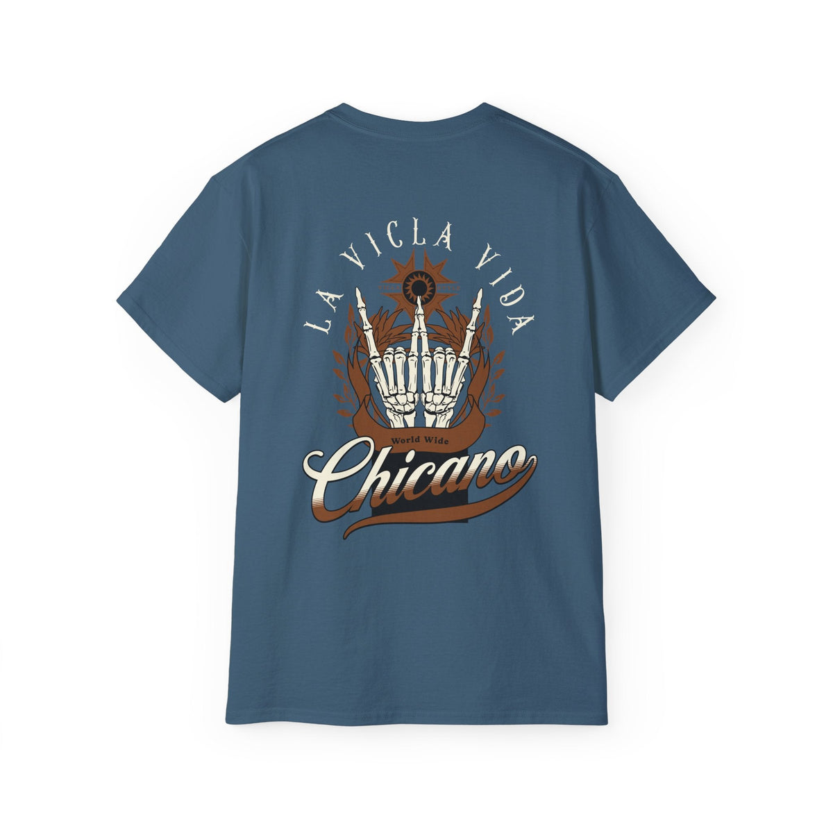 World Wide Chicano Brown - Indigo Blue - back