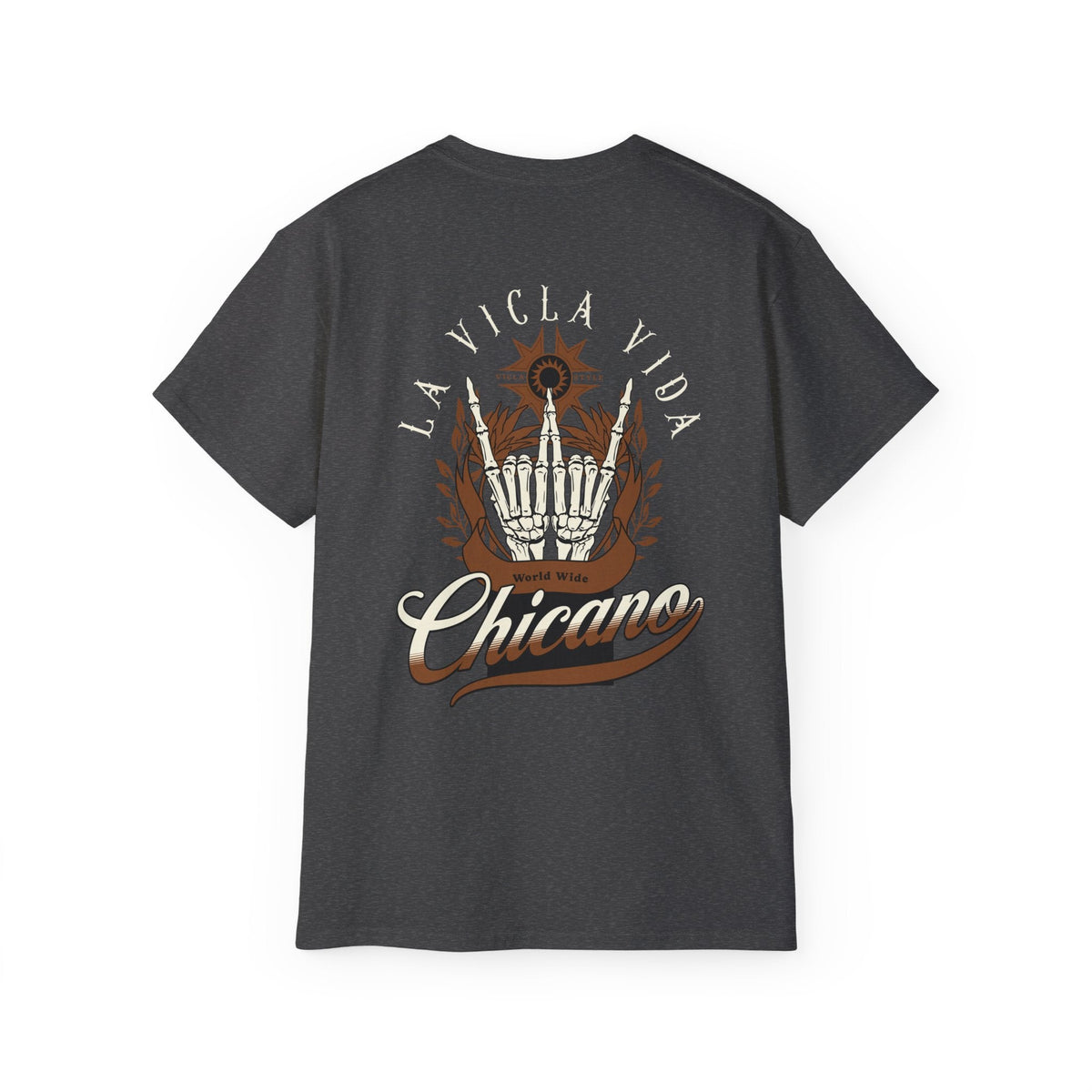 World Wide Chicano Brown - Dark Heather - back