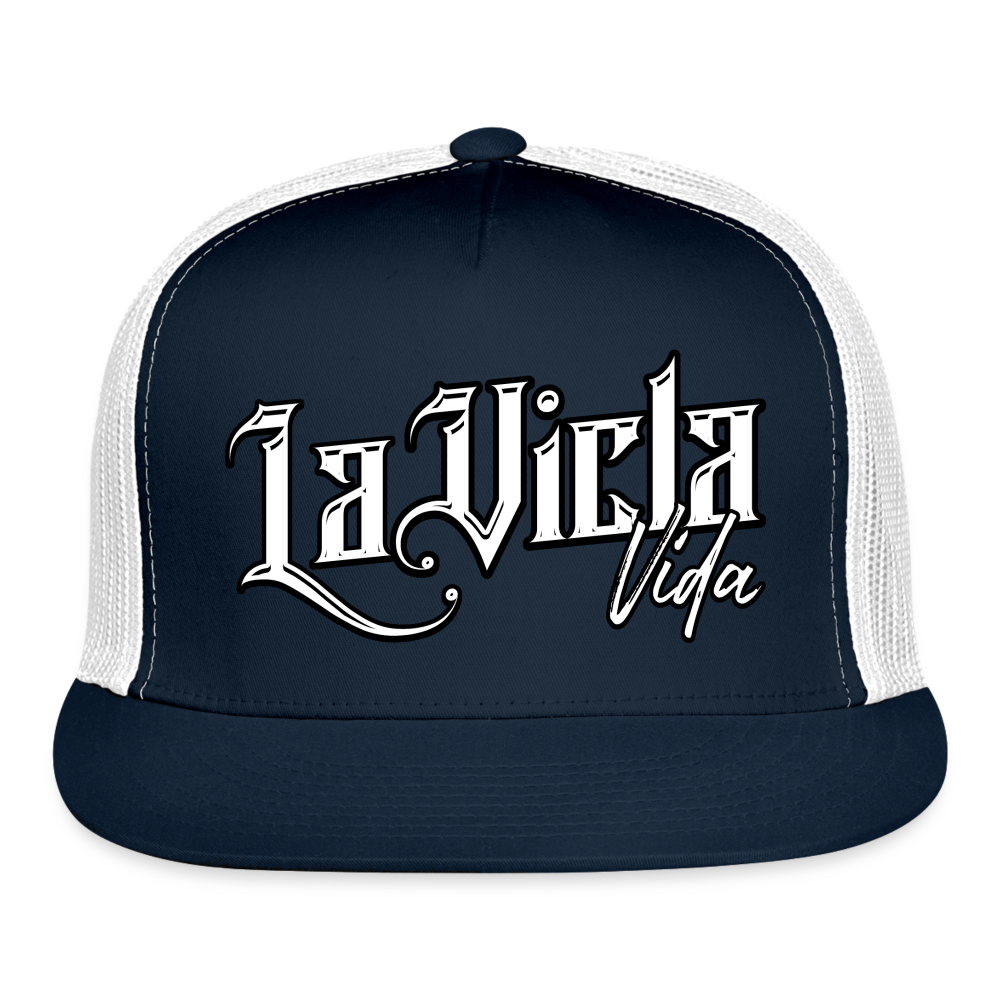 Logo Trucker Hat - navy/white
