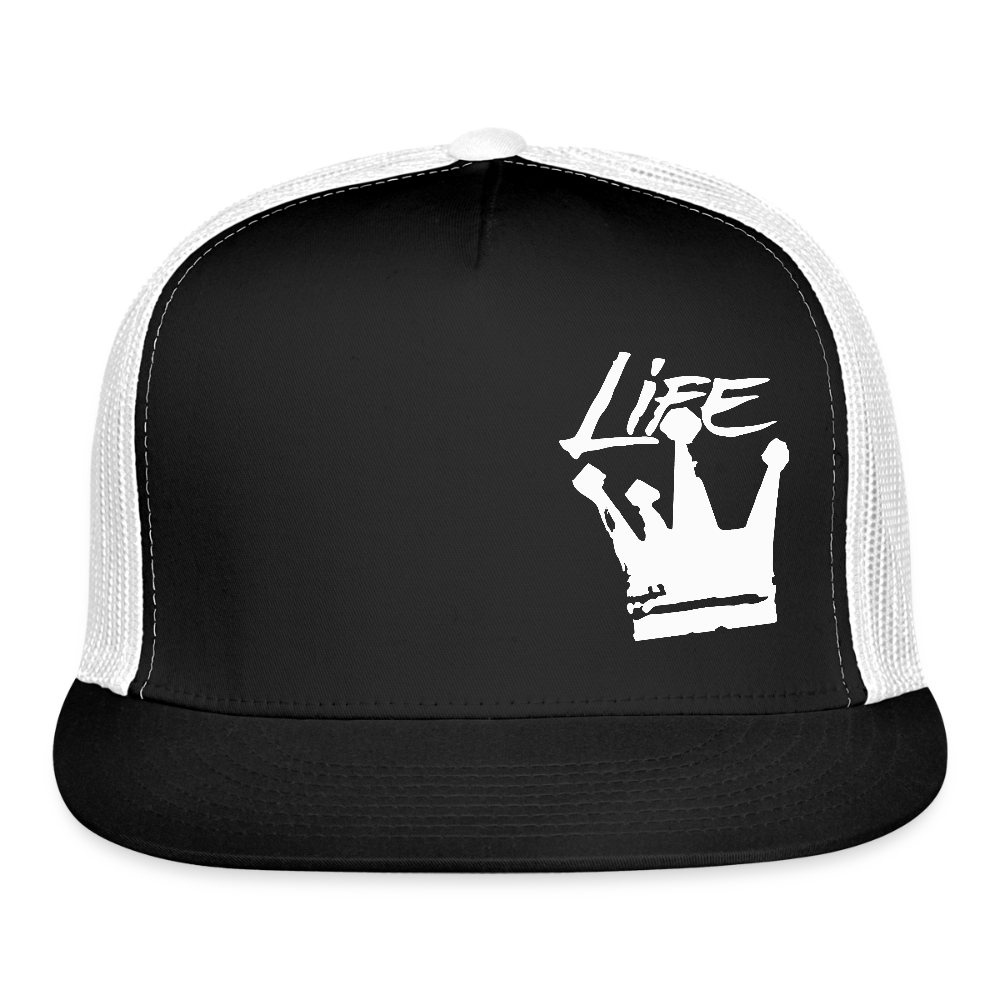 Life as a King Trucker Hat - black/white