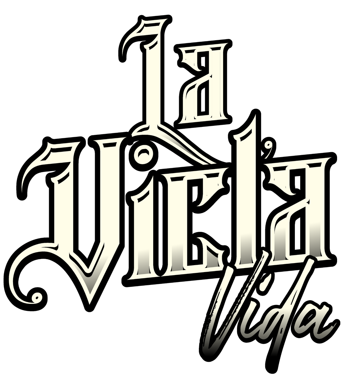 La Vicla Vida black and white logo artwork for UV DTF sticker