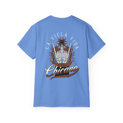 World Wide Chicano Brown - Carolina Blue - back