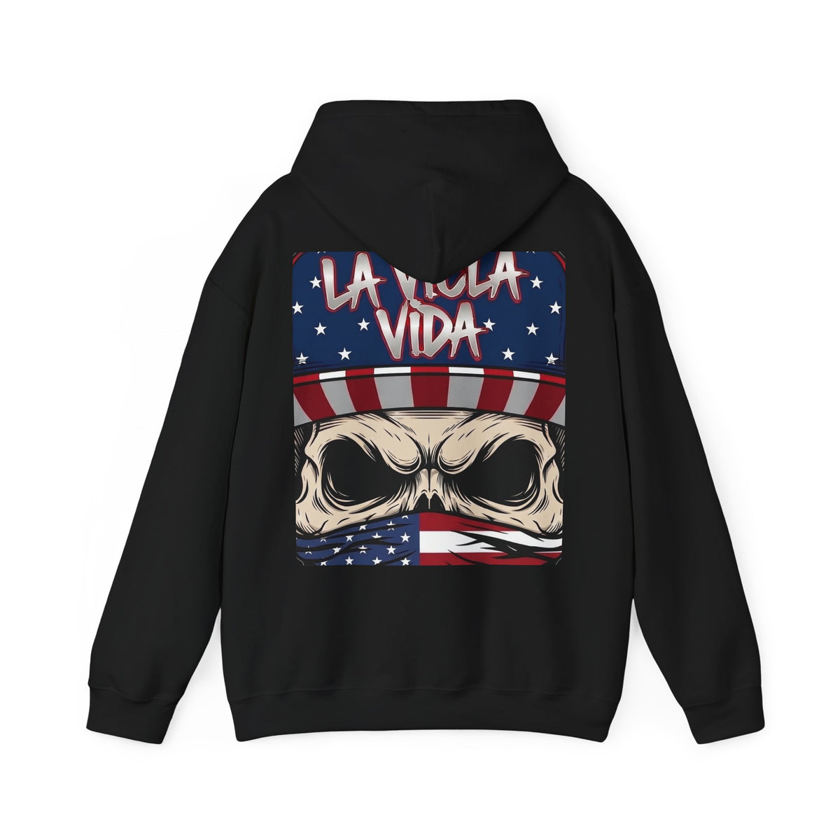 La Vida American Flag Skull Hoodie