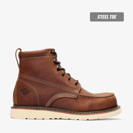 FRONTIER CLASSIC 6" MOC TOE (STEEL TOE) CRAZY BROWN Crazy Brown