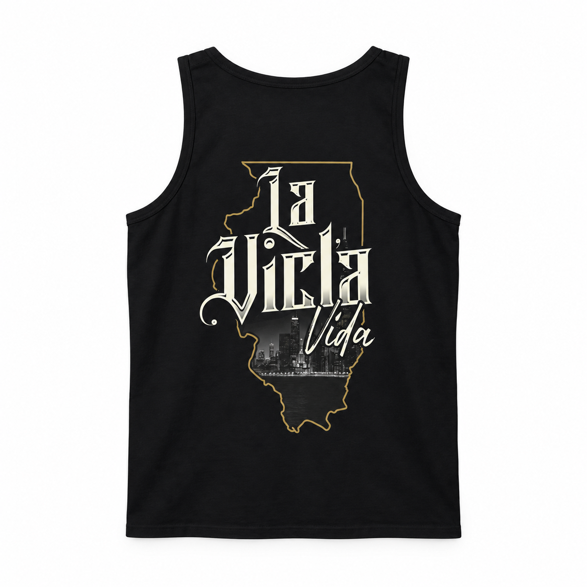 La Vicla Vida ch tank back artwork mockup