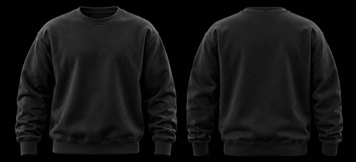 Black Crewneck Front and Back