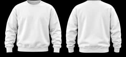 White Crewneck Front and Back