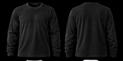 Black Long Sleeve Front and Back