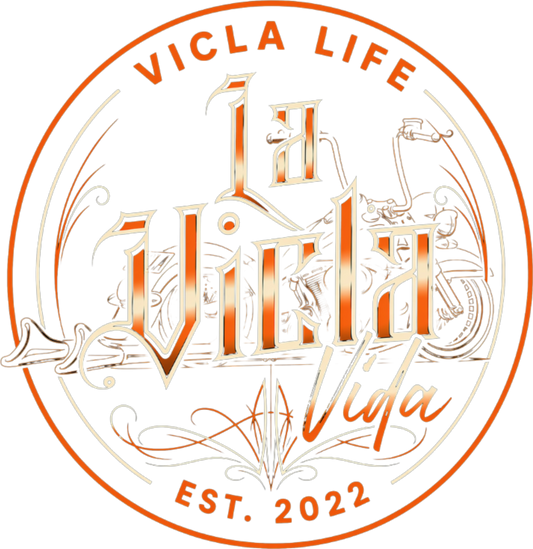 La Vicla Vida Vicla Life gold badge artwork for UV DTF sticker